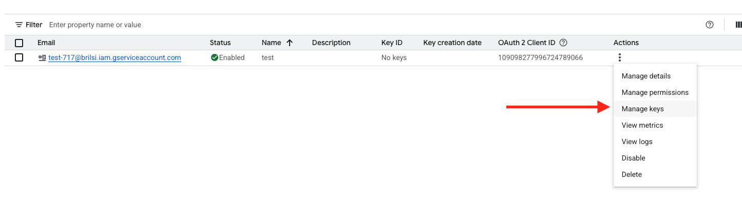 Создание ключа